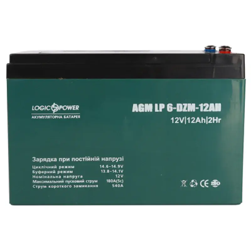 Батарея до ДБЖ LogicPower 12V 12Ah LP-6-DZM-12 (9172) - фото 2