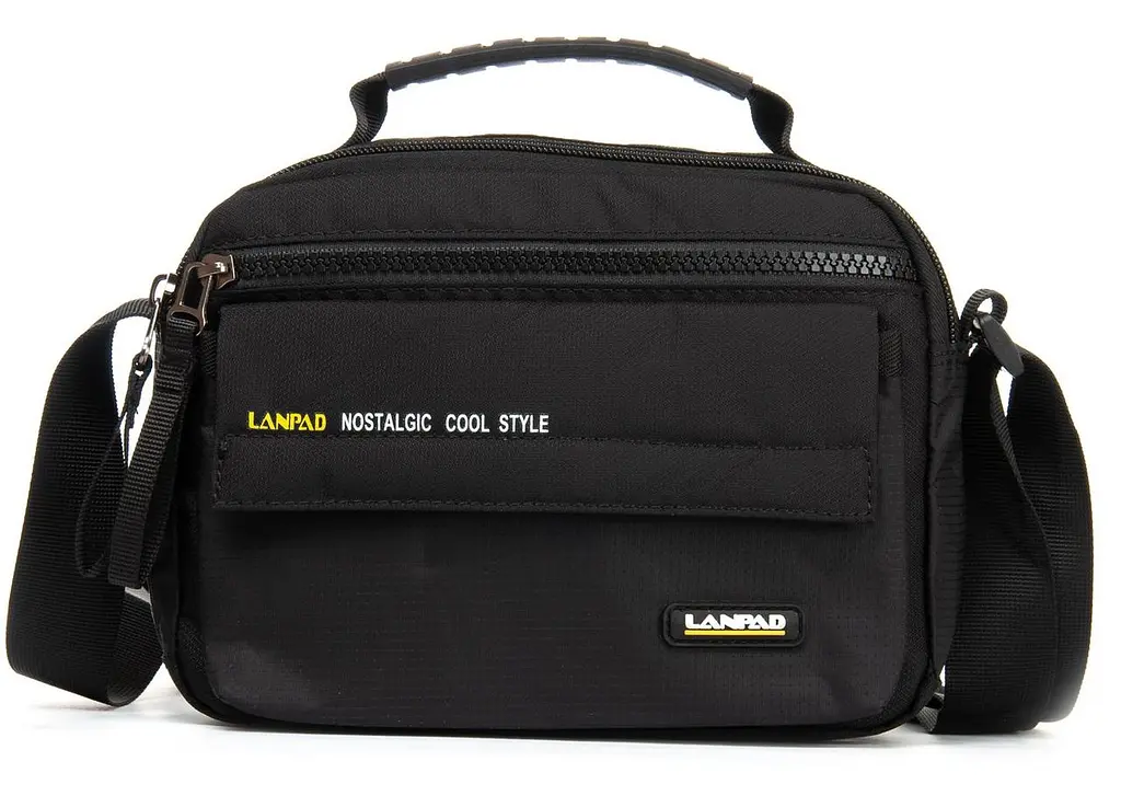 Сумка чоловіча Lanpad тканинна чорний (LAN4120 black) - фото 2