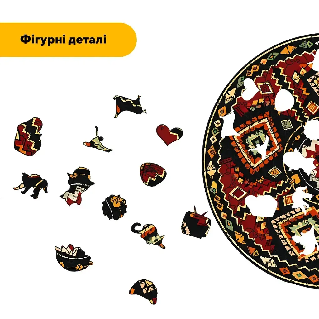Дерев'яний фігурний пазл puzzlean Червоний Тотем, А3, Картонна коробка 200 елементів - фото 3