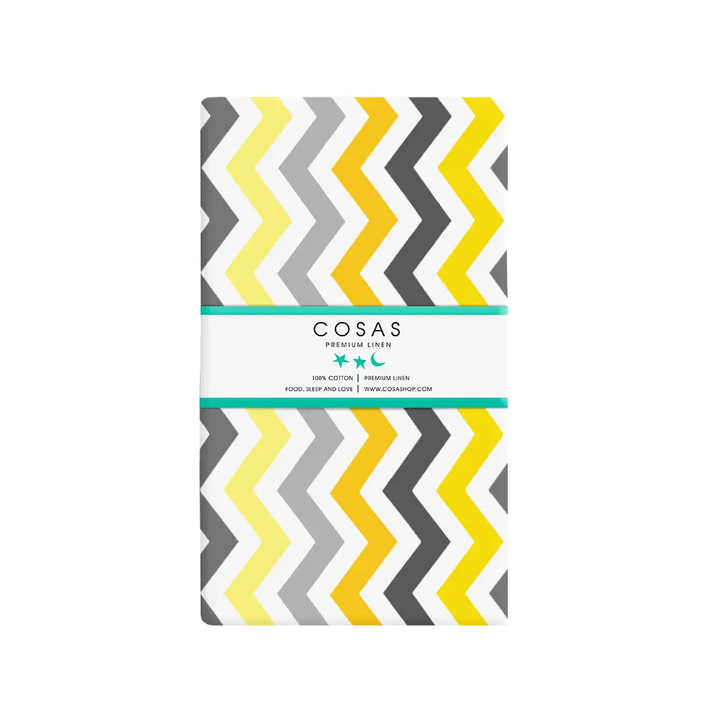 Набір простирадло на резинці Cosas Yellow Zigzag 60х120х12 см (SetSheet_Grey_ZigColorYellow_120x60) - фото 2