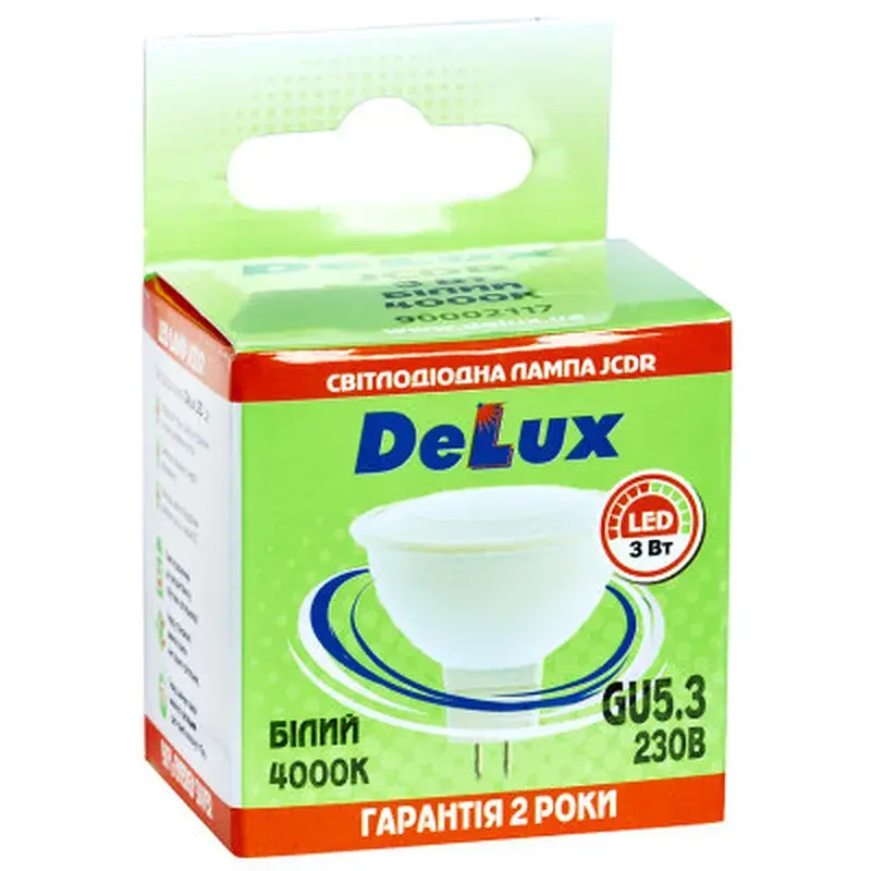 Лампочка Delux JCDR 3 Вт 4000K 220 В GU5.3 (90020566) - фото 2