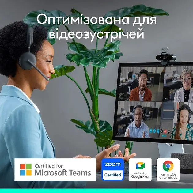 Веб-камера Logitech Brio 4K Ultra HD (960-001723) чорна - фото 10