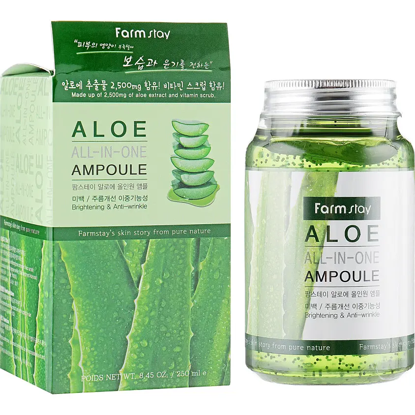 Ампульна сироватка FarmStay Aloe All-In-One Ampoule 250 мл - фото 2