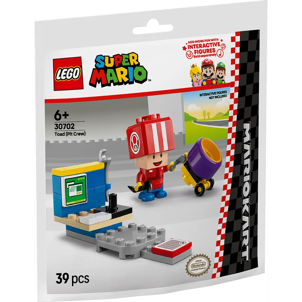 Конструктор LEGO Super Mario Mario Kart Toad (Pit Crew) 39 деталей (30702) - фото 2