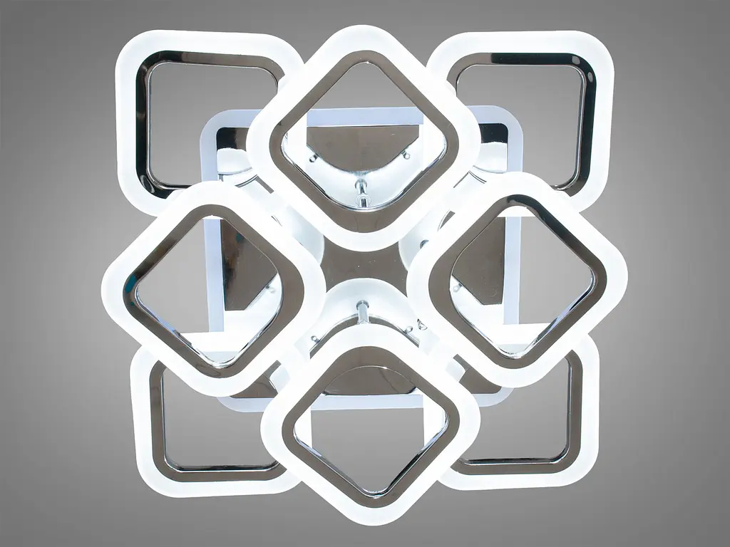 Люстра стельова LED Diasha AS8060/4+4HR, 110W, 3200K-6500K, хром, сучасний стиль для дому - фото 8