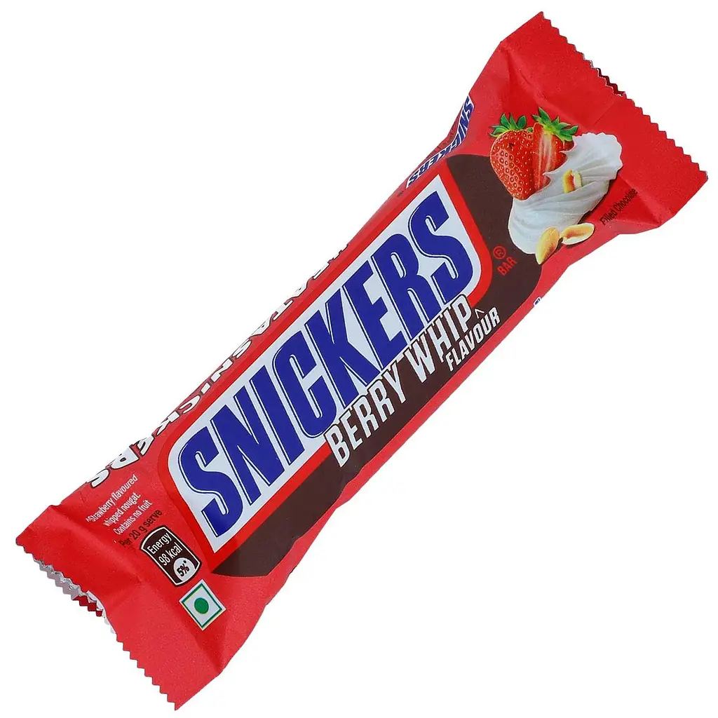 Шоколадний батончик Snickers Berry Whip зі смаком полуничного крему 40 г - фото 2