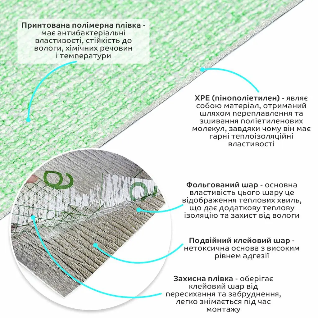 Шпалери cамоклеючі 2800х500х1.5 мм Світло-салатові SW-00001159 - фото 2