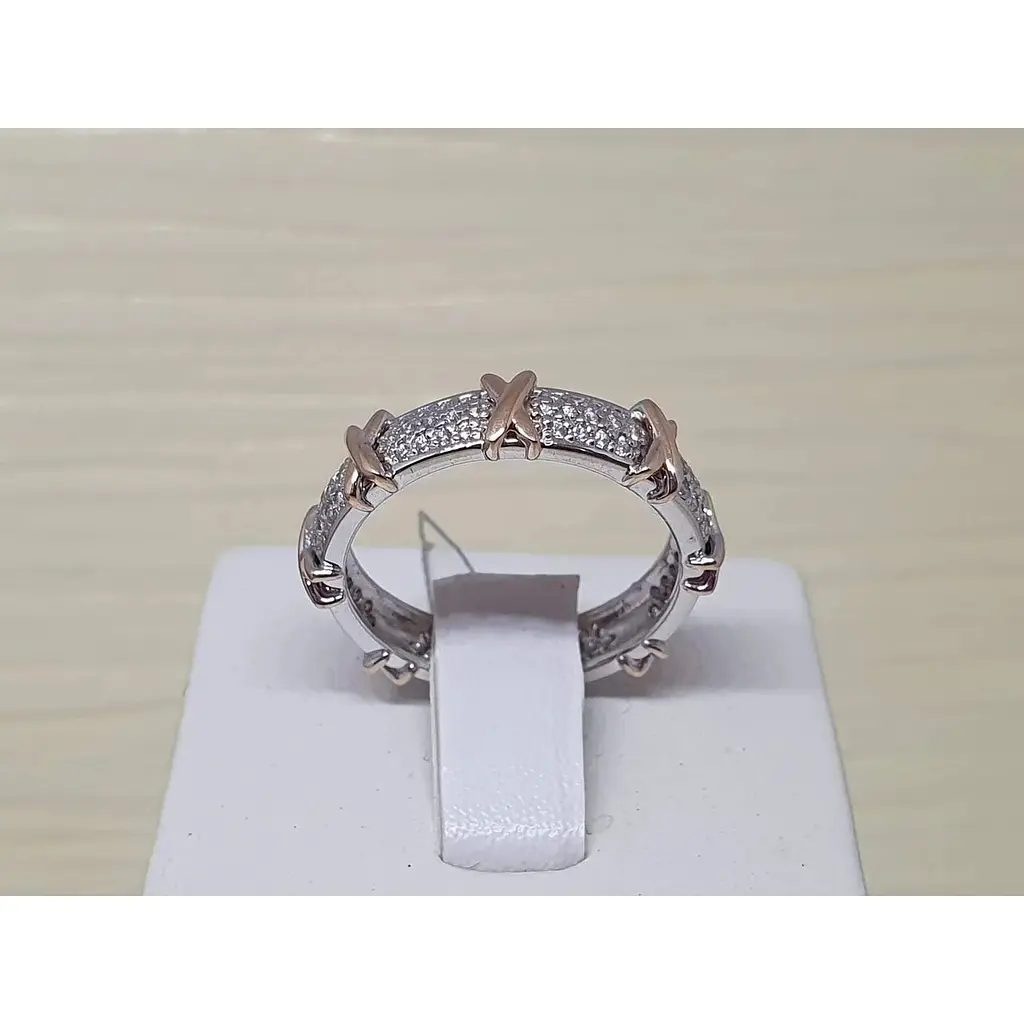 Золоте кільце Платон з фіанітами. 3К229/01Б 18 - фото 2