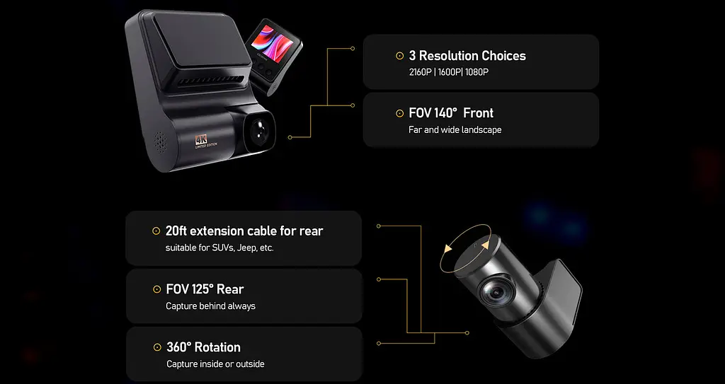 Відеореєстратор Ddpai Z50 GPS Dual (2 камери) з модулем GPS - фото 9