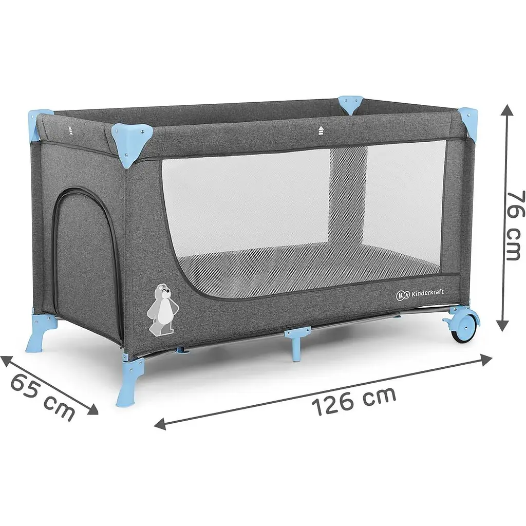 Ліжко-манеж Kinderkraft Joy Blue сіре з блакитним (00-00158379) - фото 12