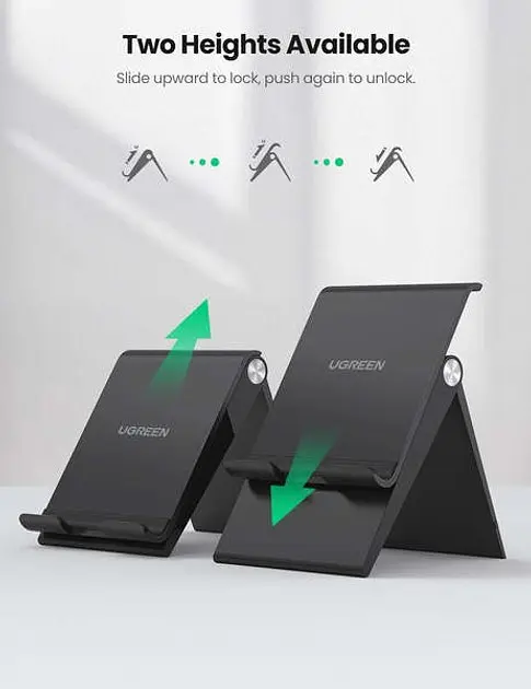 Тримач-підставка для мобільного телефона Ugreen LP247 Adjustable Portable Stand (80903) чорна - фото 2