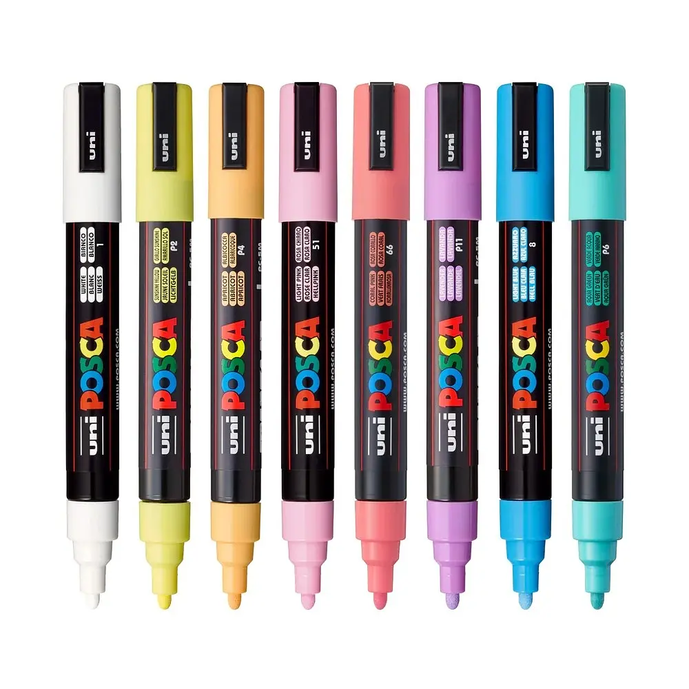 Набор маркеров Uni Posca 0.9-1.3 мм 8 шт. (PC-3M 8C) - фото 3