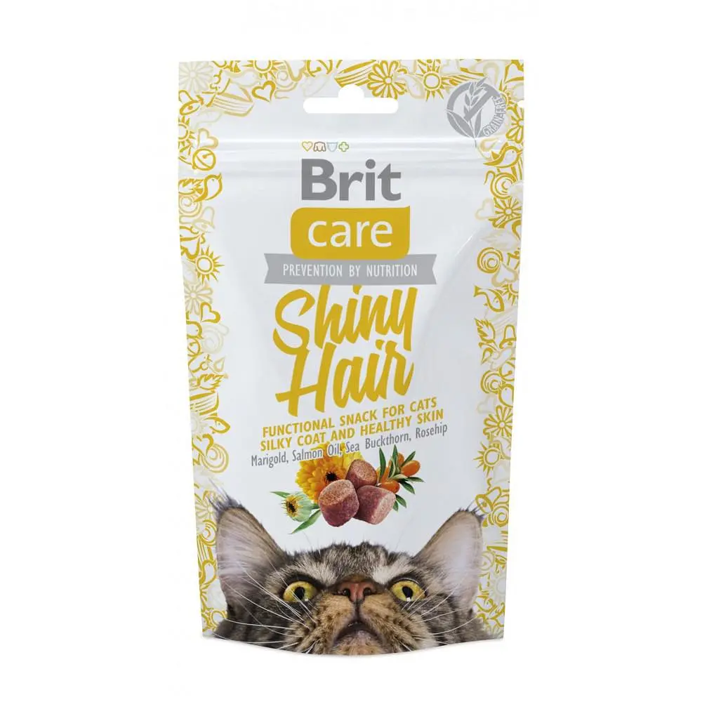 Ласощі для котів Brit Care Functional Snack Shiny Hair 50 г (для шкіри та шерсті) - фото 2