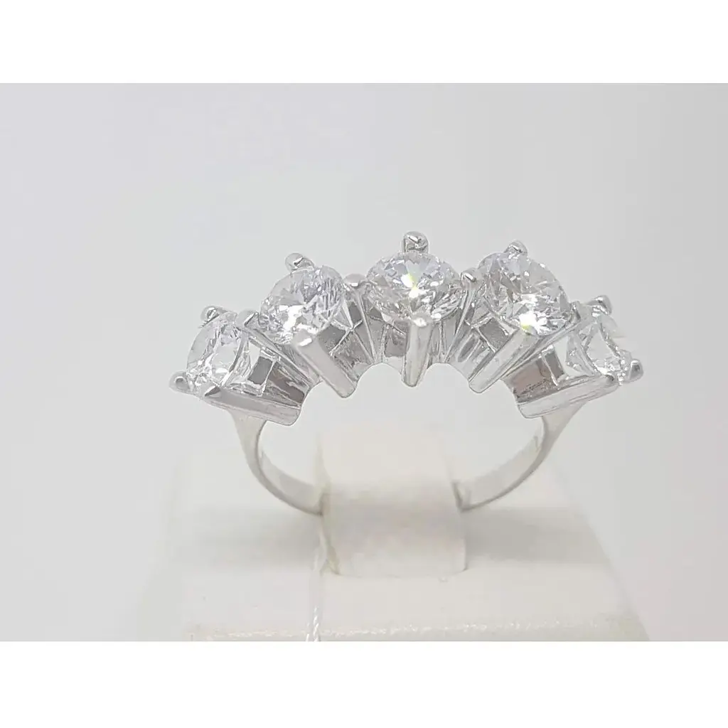 Срібне кільце Імперія золота з фіанітами. КВ1091С 18,5 - фото 5