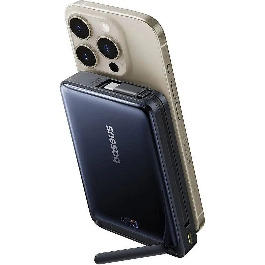 Внешний аккумулятор Baseus Nomos Qi2 10000mAh 45W Black (P10078800123-00) [161321] - фото 4