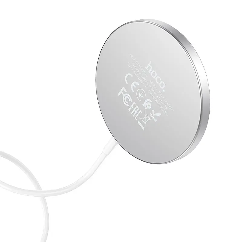 Бездротовий зарядний пристрій Hoco CW30 Pro Magnetic Wireless Fast Charger/MagSafe 15W Silver [70769] - фото 5