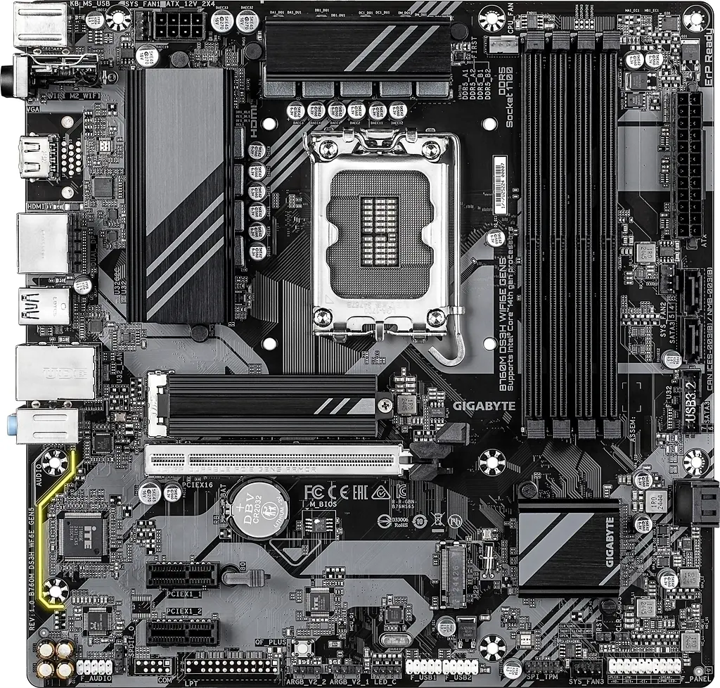 Материнська плата Gigabyte B760M DS3H WiFi6E Gen5 Socket 1700 - фото 2