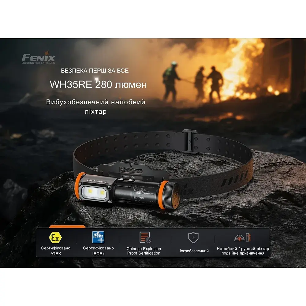 Вибухобезпечний налобний ліхтар Fenix алюмінієвий, 112х45х45.5 мм, білий - фото 7