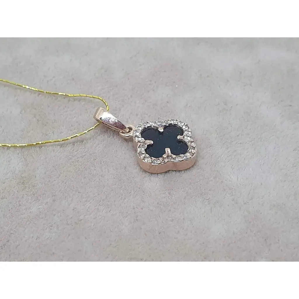 Золота підвіска Платон Конюшина з агатом та фіанітами. 1П162/67Б - фото 2