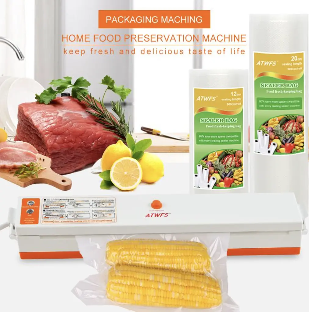 Кухонний вакуумний упаковщик Vacuum Sealer Freshpack PRO ∙ Збереження свіжості упаковщик Vacuum Sealer та економія місця - фото 3