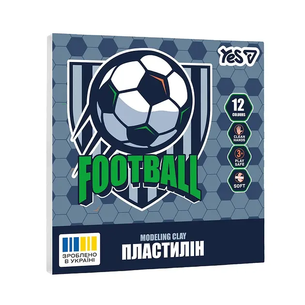 Пластилін "Yes" Football 12 кольор. 240гр №540714