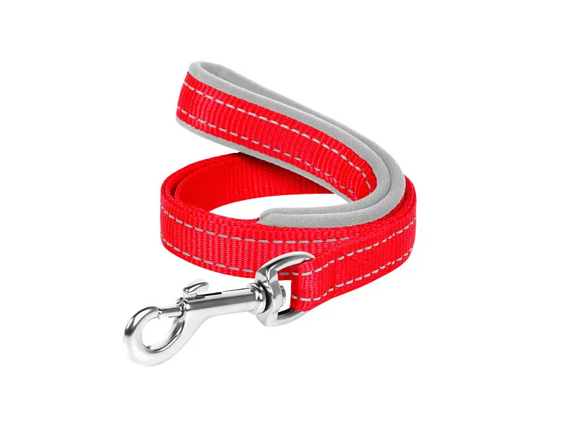 Поводок для собак Dog Extreme из нейлона с прорезиненной ручкой Ш 20 мм Д 122 см красный (43153) - фото 2