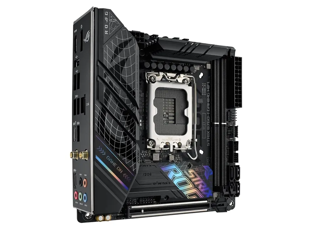 Материнская плата Asus ROG STRIX B760-I GAMING WIFI s1700 B760 2xDDR5 M.2 HDMI DP Wi-Fi BT mITX - фото 2