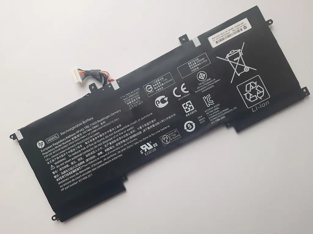 Акумулятор для ноутбука HP Envy 13-ad AB06XL, 53.61Wh (6962 mAh), 4cell, 7.7V, Li-ion, чорний - фото 2