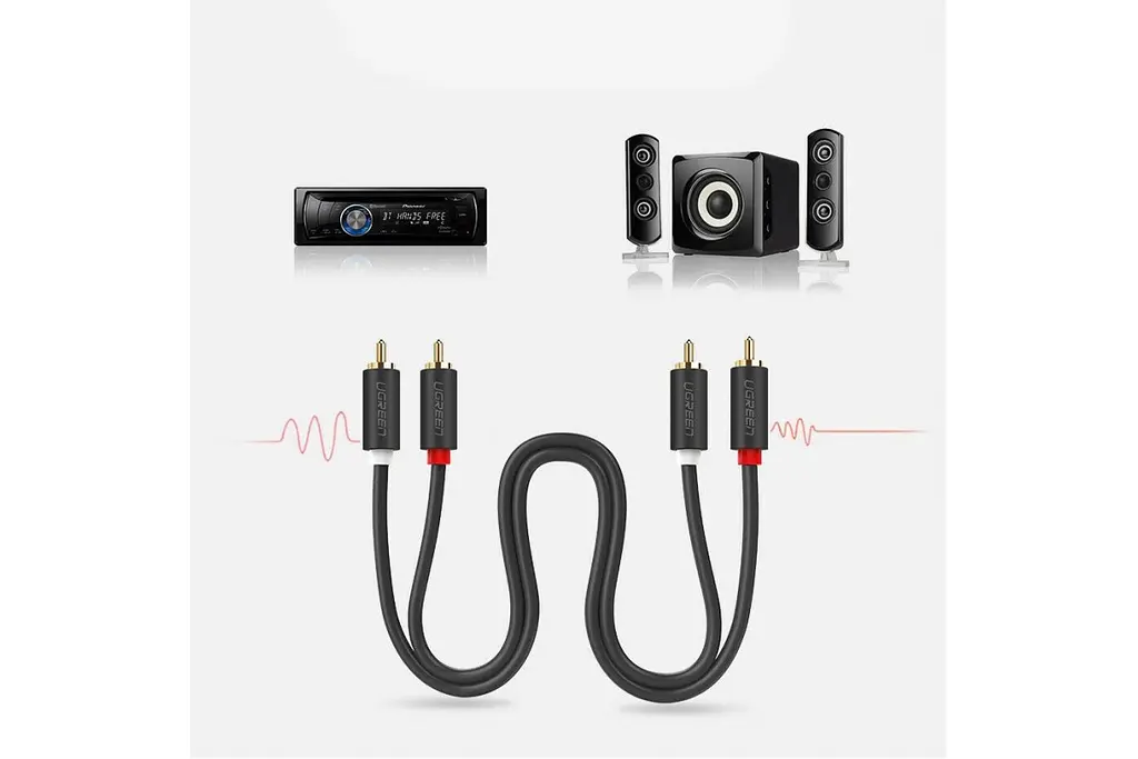 Кабель Ugreen AV104 2RCA Male to 2RCA Male Cable 2 м черный (10518) - фото 4
