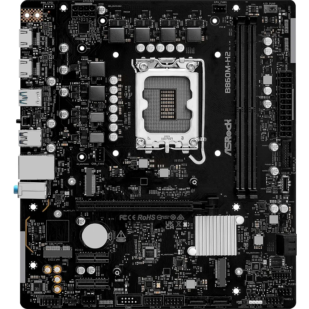 AsRock B860M-H2 (1851/B860, 2*DDR5, PCIex16, 2xHDMI, 4xSATA, 2xM.2, Glan, 7.1ch, mATX) - фото 3