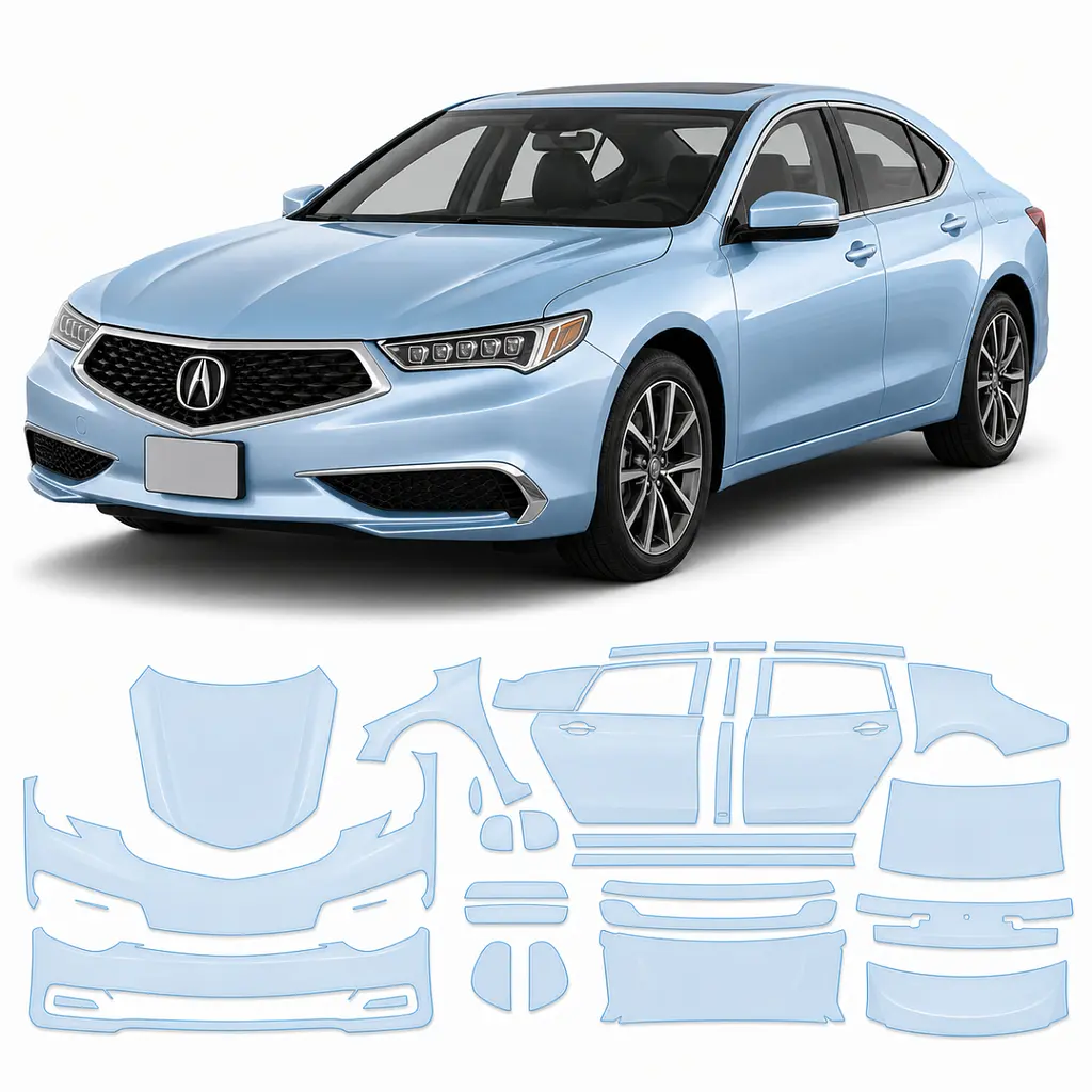 Антигравійна захисна бронеплівка за лекалами для Acura TLX I facelift 2018-2020 - повний кузов
