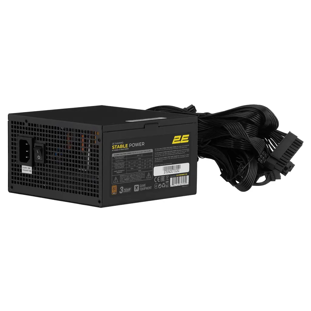 2E Gaming Блок живлення 2E GAMING Stable Power Pro ATX3.1 GEN5.0 (800W), >85%, 80+ Bronze, 120мм, 1xMB 24pin(20+4), 2xCPU 8pin(4+4), 3xMolex, 6xSATA, 4 GEN5 16pin - фото 6