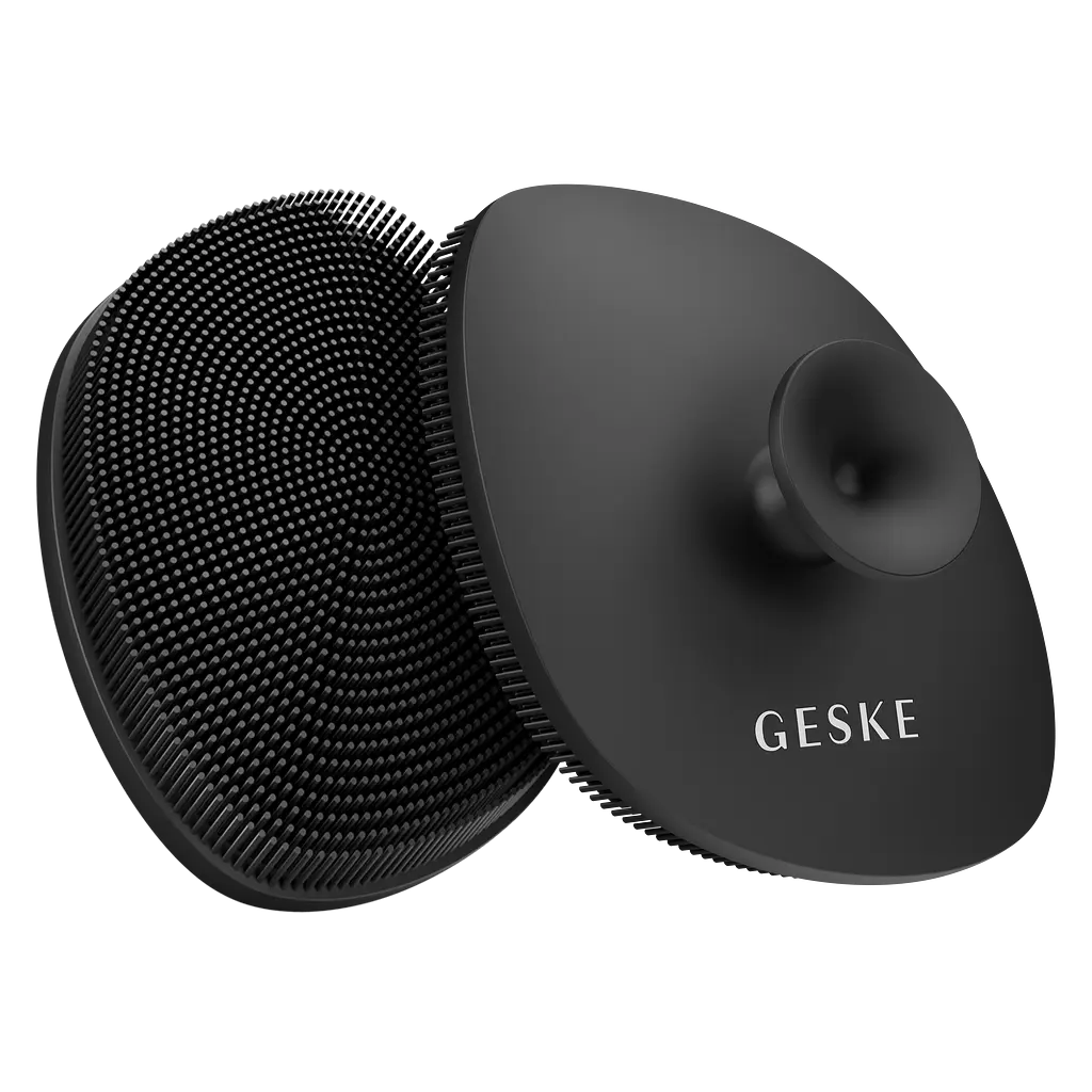Щітка для обличчя GESKE Facial Brush 4 в 1 з тримачем сіра - фото 3