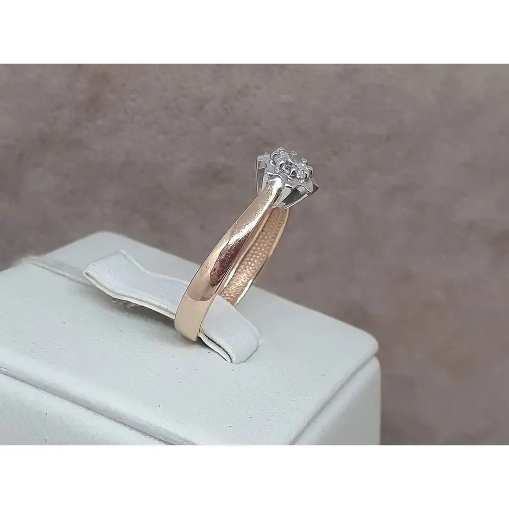 Золоте кільце Харківська ювелірна фабрика з фіанітами. 700015 16,5 - фото 3