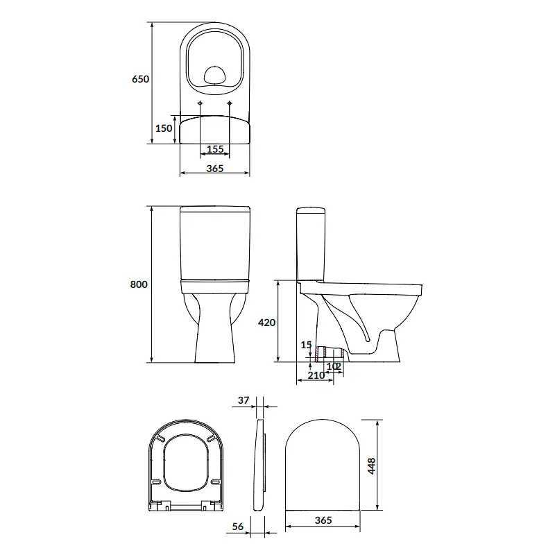 Унитаз-компакт ZIP Cersanit Zip 783 SimpleOn 021 3/5 л с сиденьем duraplast Soft Close K119-023 - фото 2