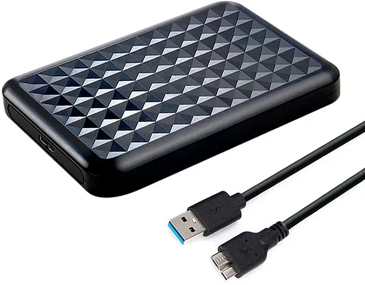Карман Dynamode зовн.для 2.5″ SATA/SSD HDD – USB 3.0, безгвинт. засувне кріплення, пластикова чорна (DM-CAD-25318)