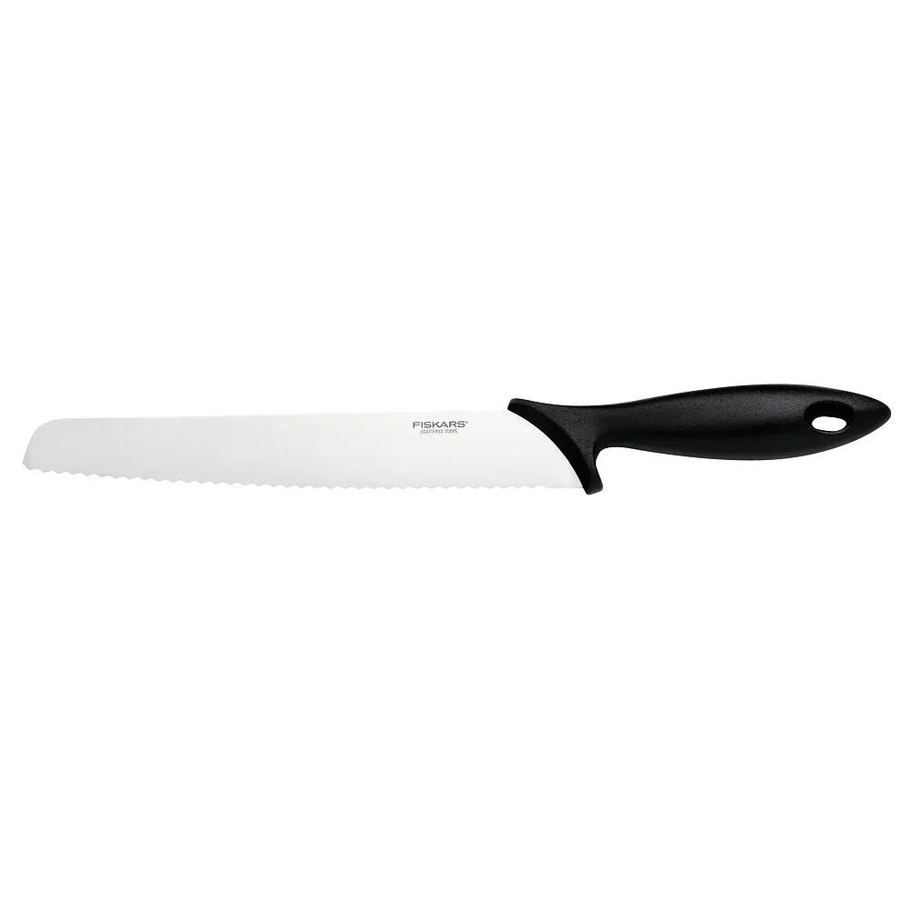 Нож кухонный Fiskars Essential для хлеба 23.4 см нержавеющая сталь, пластик, черный kuh0014594 - фото 2