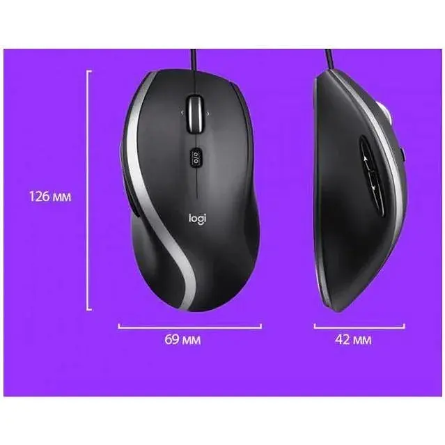 Миша Logitech Advanced Corded M500s (910-005784) 4000 dpi провідна чорна - фото 4
