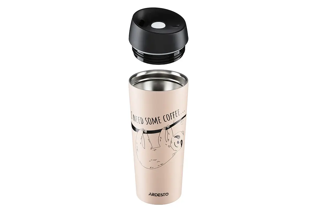 Термокухоль Ardesto Coffee time Bradypus 450 мл бежевий - фото 6