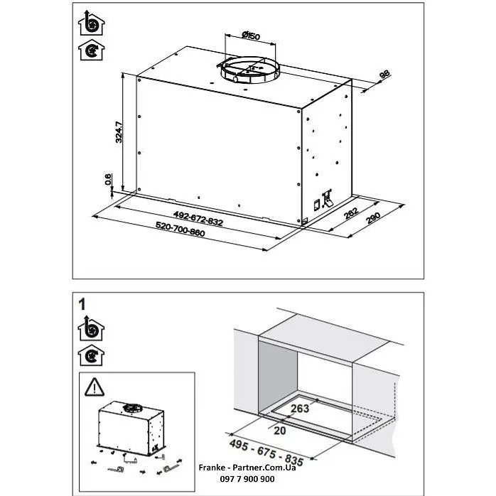 Вытяжка встраиваемая Franke Box Flush EVO FBFE XS A70 (305.0665.361) - фото 7