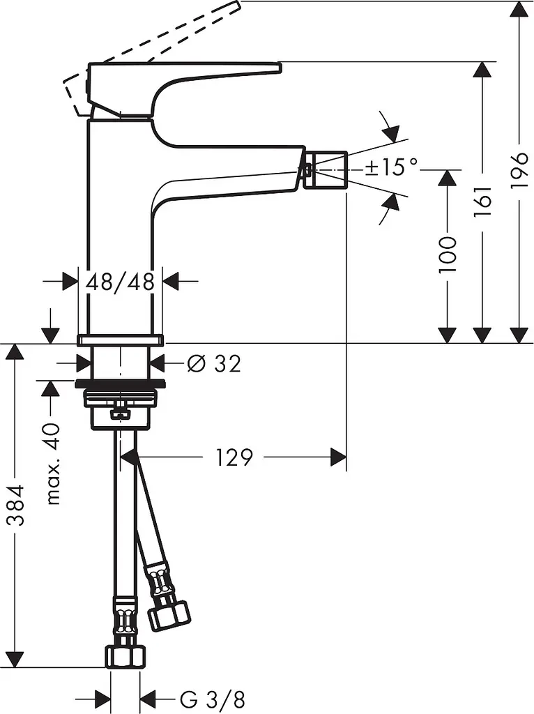 Змішувач Hansgrohe Metropol для біде Matt White 32520700 Білий матовий - фото 2