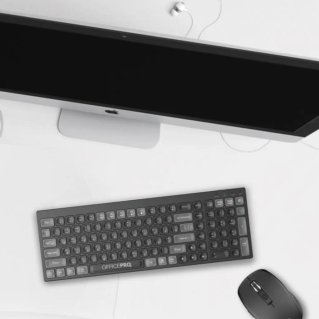 Клавіатура OfficePro SK985B Wireless/Bluetooth Black (SK985B) - фото 6