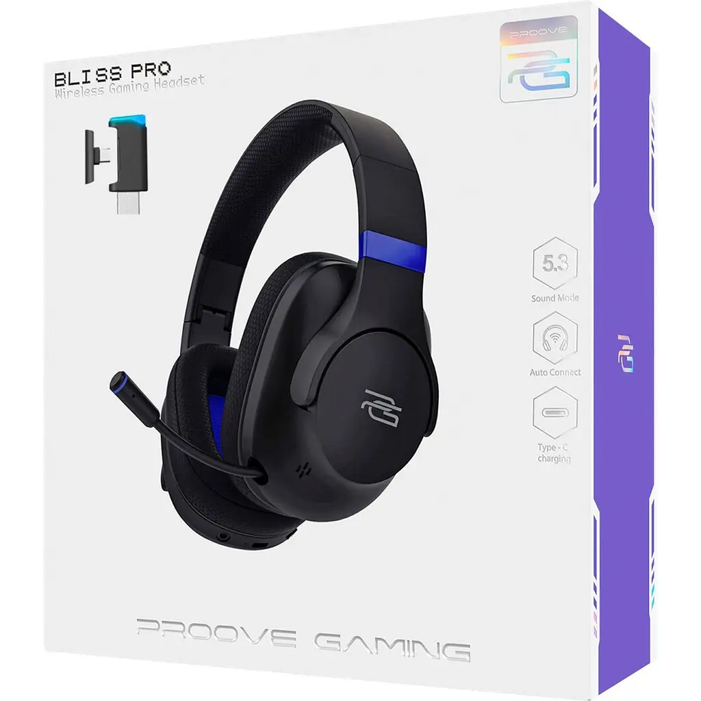 Ігрові навушники Proove Gaming Bliss Pro Wireless Black (GHBLPPP10001) [118671] - фото 3