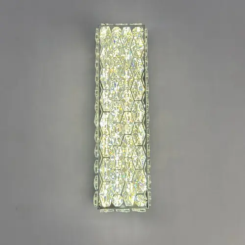 Стильный настенный LED светильник бра для спальни и прихожей Linisoln 595-420 CH хром хрусталь 42 см 50W 3 режима - фото 2