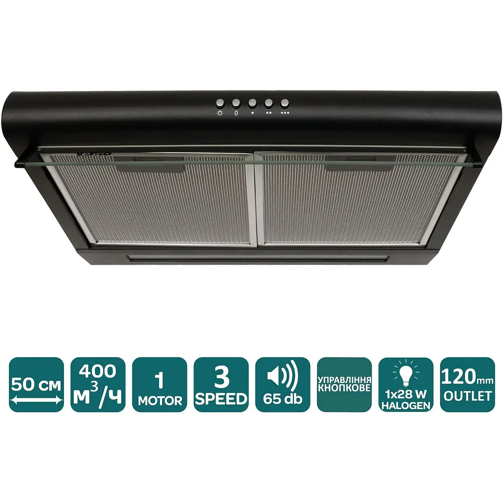 Вытяжка Ventolux Roma 50 BK LUX - фото 2