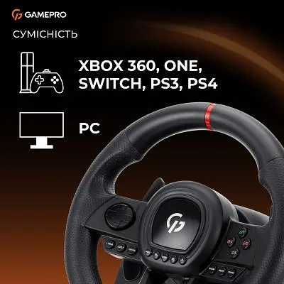 Кермо GamePro (RW038PM) з педалями та коробкою передач PC/XBOX360/XBOXONE/SWITCH/PS3/PS4 (RW038PM) - фото 9