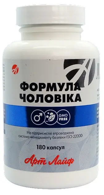 Формула Чоловіка 180 капсул для підтримки чоловічого здоров'я Артлайф