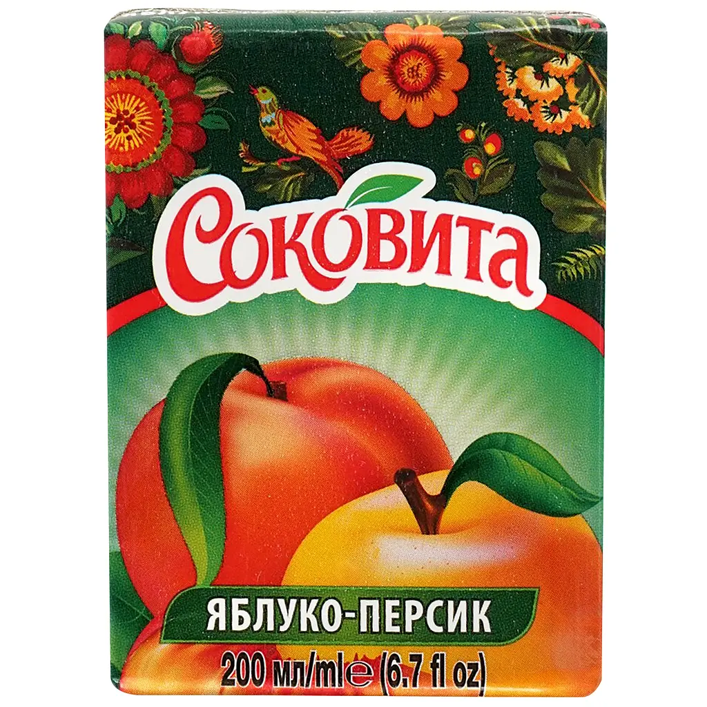 Напій Соковита Яблучно-персиковий з м'якоттю 200 мл - фото 2