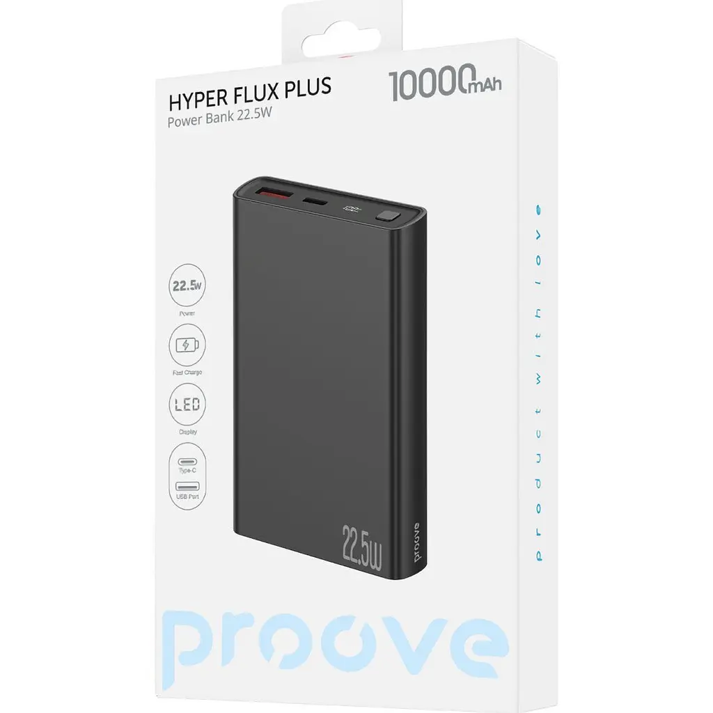 Внешний аккумулятор Proove Hyper Flux Plus 10000mAh 22.5W Black (PBF122120001) [136794] - фото 2