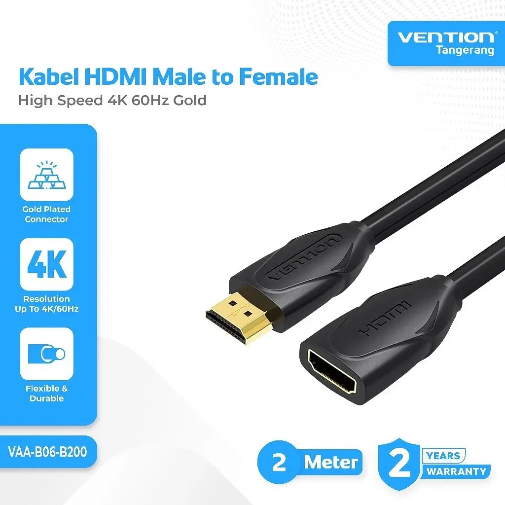 Подовжувач HDMI тато - HDMI мама 2 метра Vention VAA-B06-B200 - фото 4